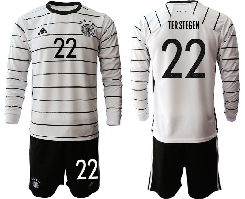 Men 2021 World Cup National Germany home long sleeve #22 white Soccer Jerseys->->Soccer Country Jersey